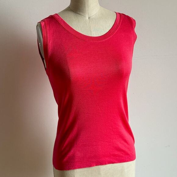 Vintage ISSEY MIYAKE Pink Mist Barbiecore 100% Cotton Tank Top - Picture 1 of 5